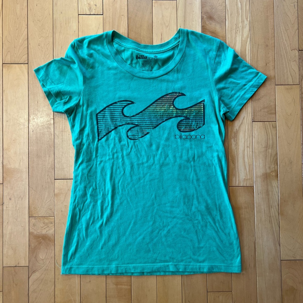 Billabong Green Graphic Crew Neck Tee